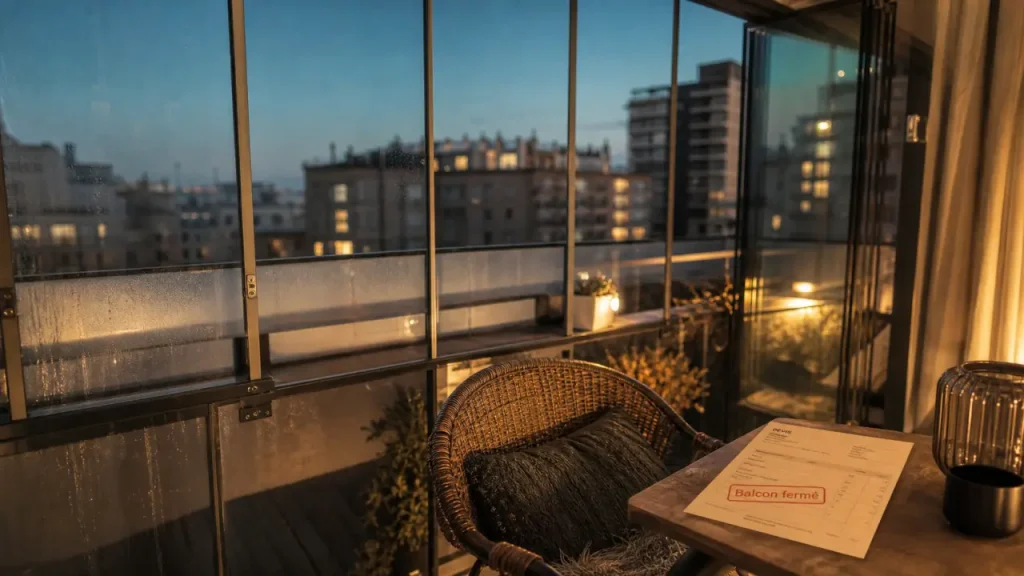Balcon fermé en verre : usages, autorisations et limites à prévoir