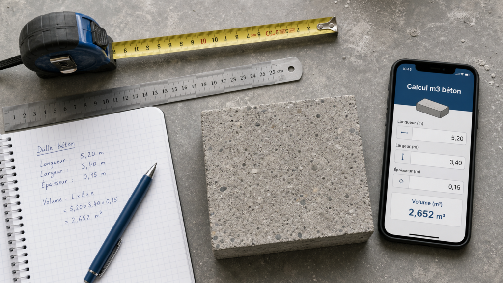 Calcul m3 beton : formule et conversions pour calculer les m³ de béton