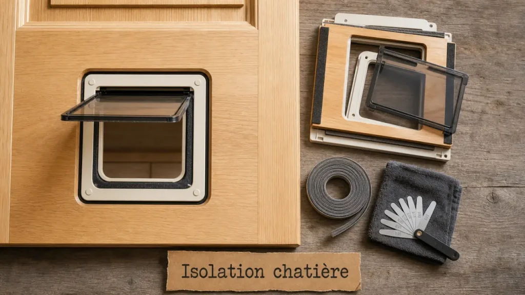 Double volet, tunnel et joints : la chatière qui stoppe les courants d’air