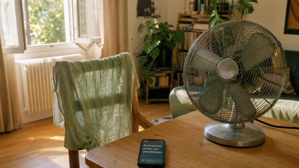 Comment rafraîchir une pièce avec un ventilateur : linge humide et courant d’air