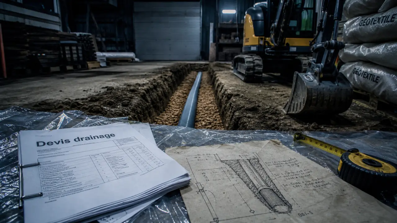 Devis travaux drainage : tranchée drainante et prix au mètre