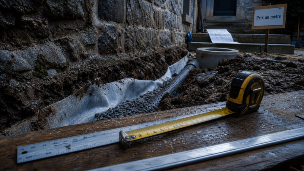 Drainage maison ancienne : prix au mètre, tuyau et devis