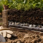 Que mettre au fond d’un carré potager : couches carton, géotextile, graviers, compost