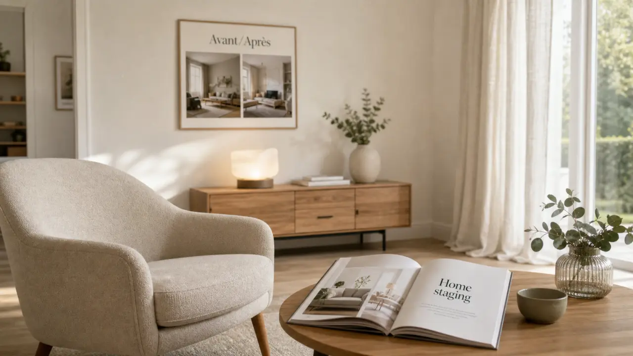Formation home staging : salon avec Avant/Après