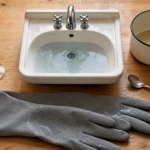 Gant vaisselle nitrile antidérapant à longue manchette