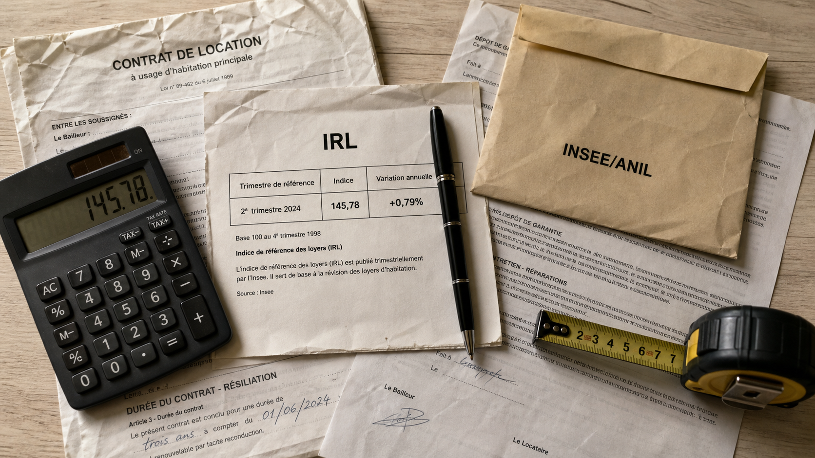 l'indice de référence des loyers IRL à 145,78 pour limiter la hausse de loyer
