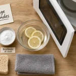 Nettoyage micro onde avec citron, vinaigre et bicarbonate