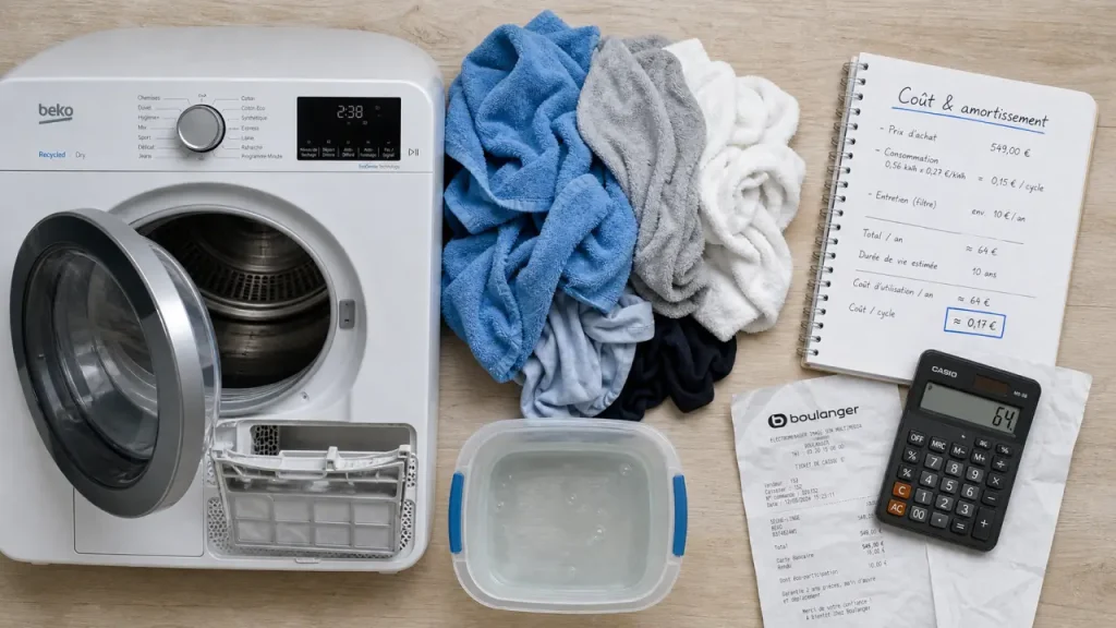 Sèche-linge pompe à chaleur : inconvénient prix élevé et cycles longs, entretien à prévoir