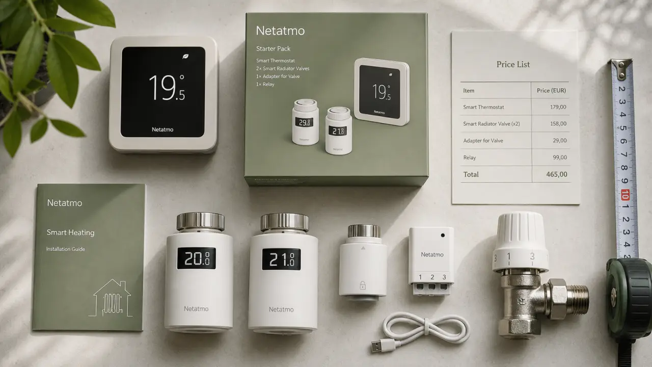 Thermostat Netatmo prix : têtes et pack d’accessoires
