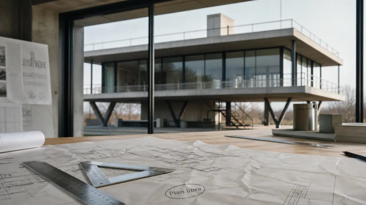 Architecte moderne : atelier et villa contemporaine vitrée, béton et acier