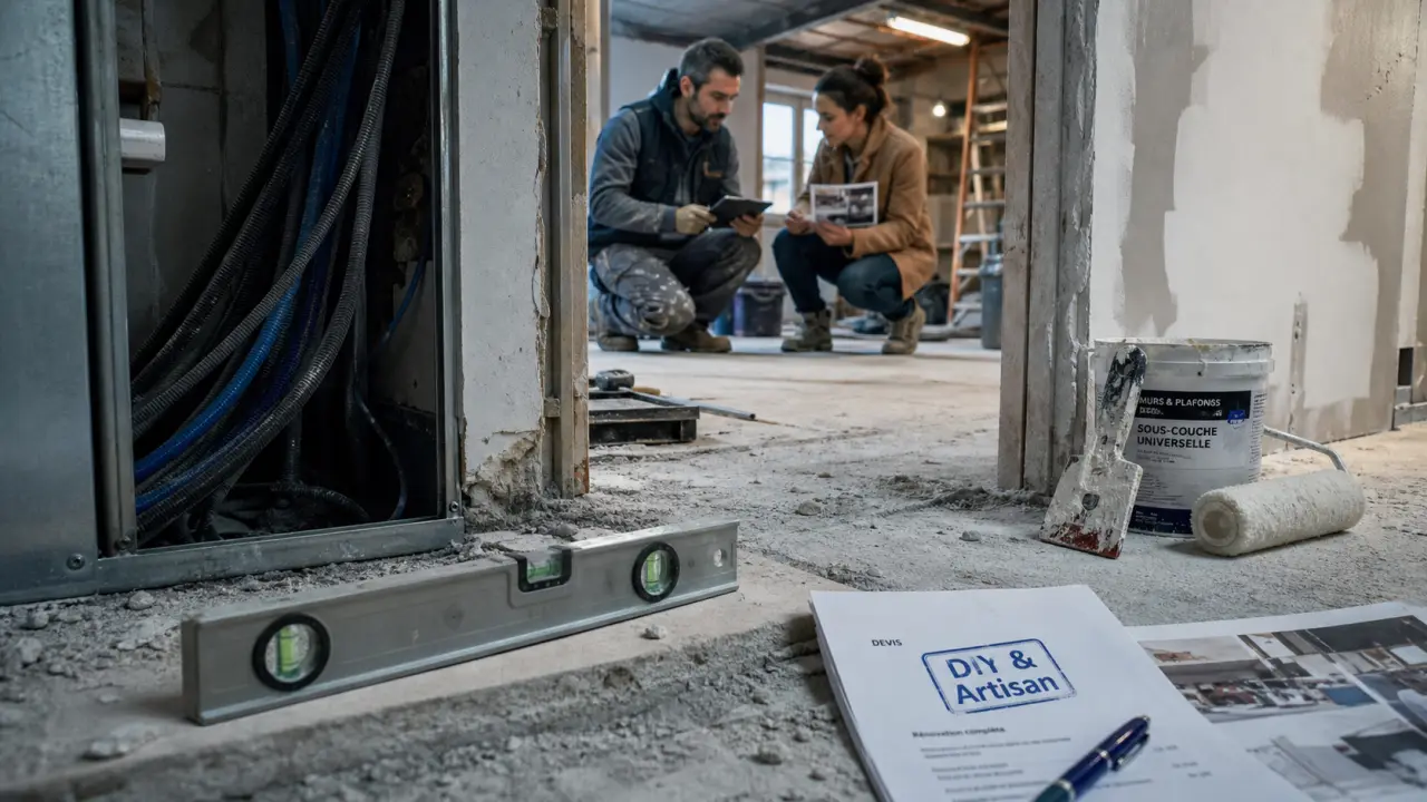 artisan-renovation conseils travaux diy : chantier hybride DIY et finitions