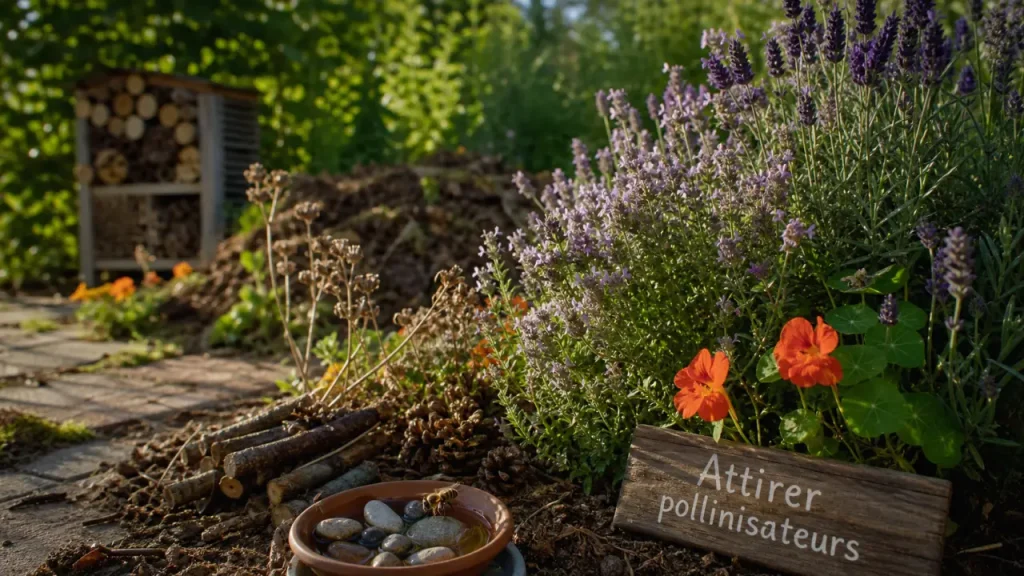 Attirer les pollinisateurs au jardin : fleurs échelonnées, eau et tonte raisonnée