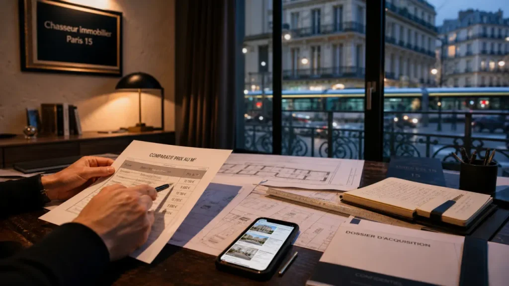 Prix au m², quartiers ciblés, biens à éviter : ce qu’un chasseur immobilier à Paris 15 doit vérifier