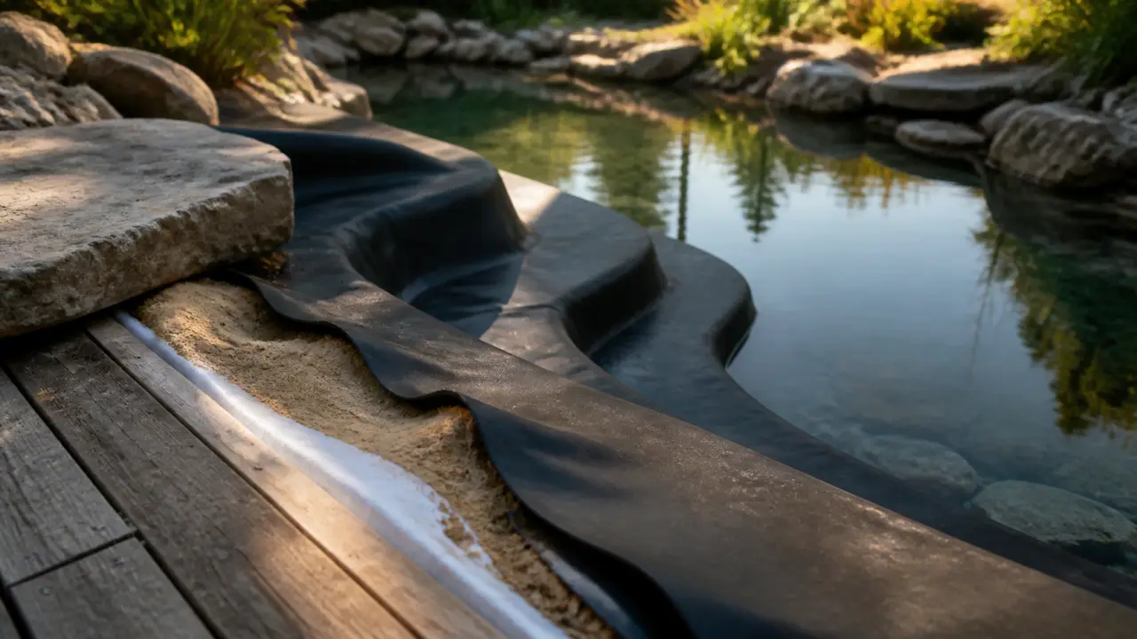 Construire un bassin : bâche EPDM et feutre, profondeur 80 cm pour eau claire