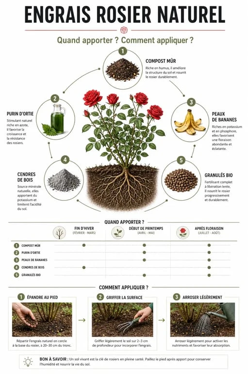 Engrais rosier naturel : solutions, dosage et périodes d’apport