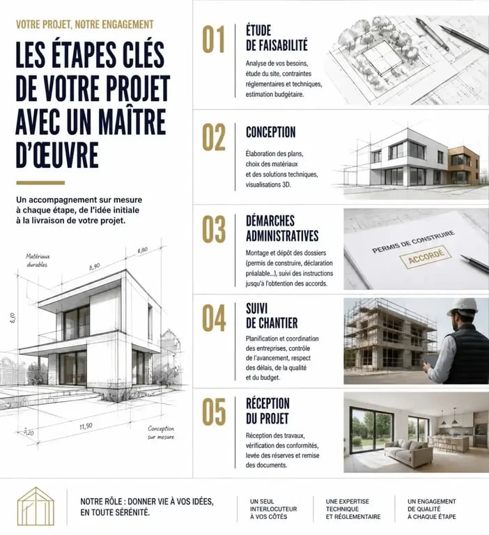 Étapes clés d'un projet de construction avec un maître d'œuvre à Angers