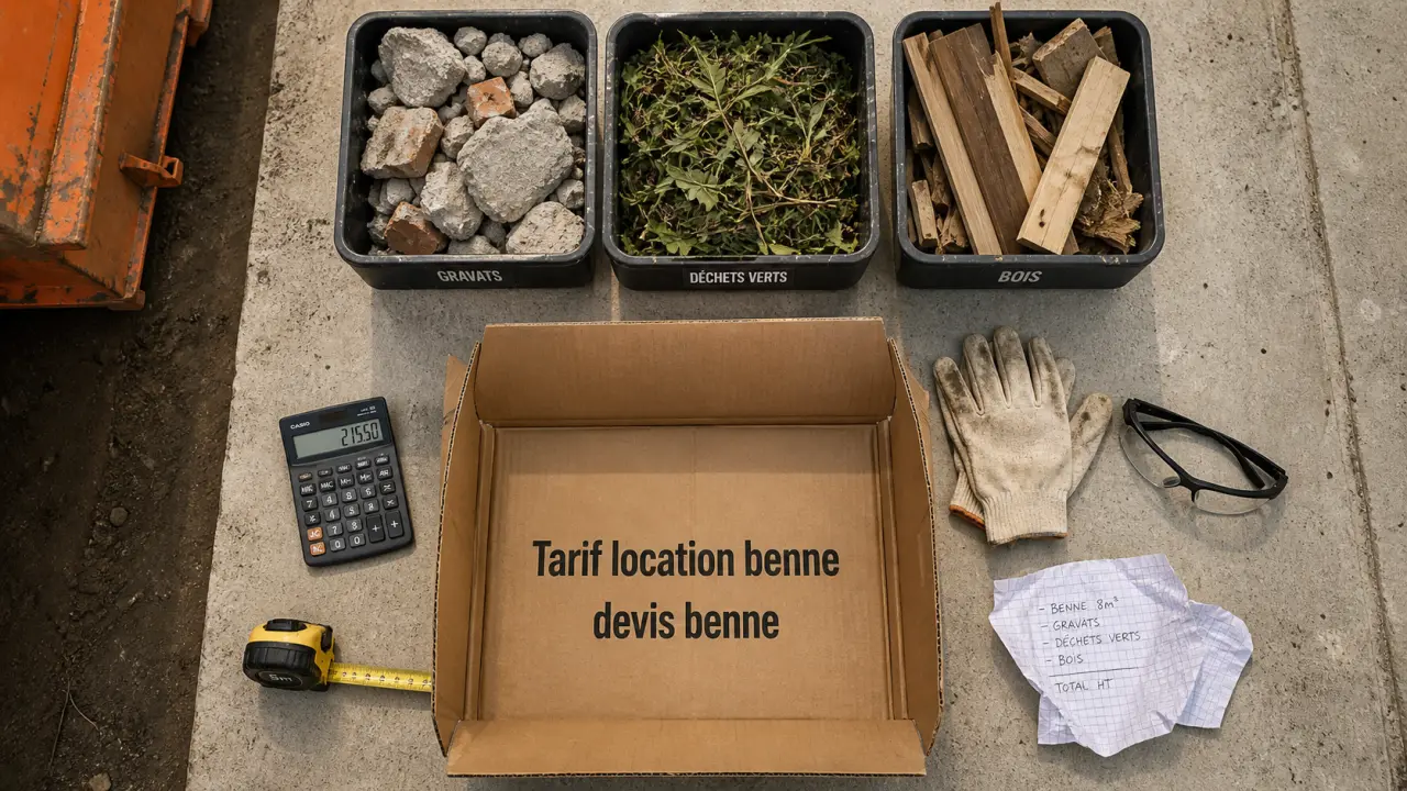 Location benne tarif 7 jours inclus : devis benne et bacs de tri