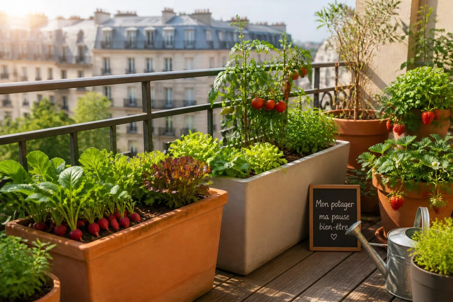 Potager urbain sur balcon : soleil, pots profonds et cultures faciles