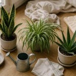 Quelle plante mettre dans une chambre : sansevieria, chlorophytum et aloe vera près de la fenêtre