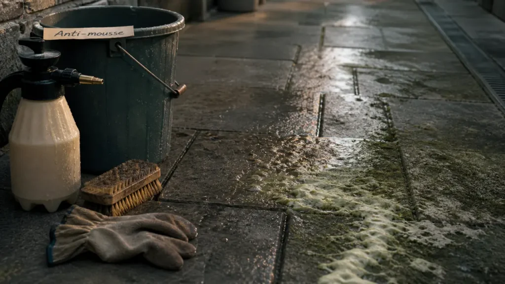 Quel remède de grand-mère pour enlever la mousse selon la surface : bicarbonate, savon noir ou vinaigre blanc ?