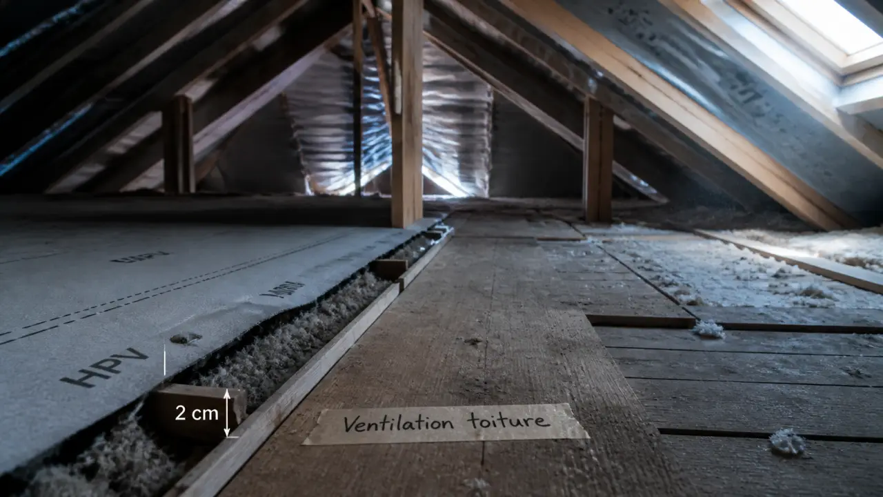 Toiture ventilation en combles : charpente et lame d’air