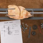 Tourne broche maison en cours : châssis stable et moteur adapté pour 30 kg