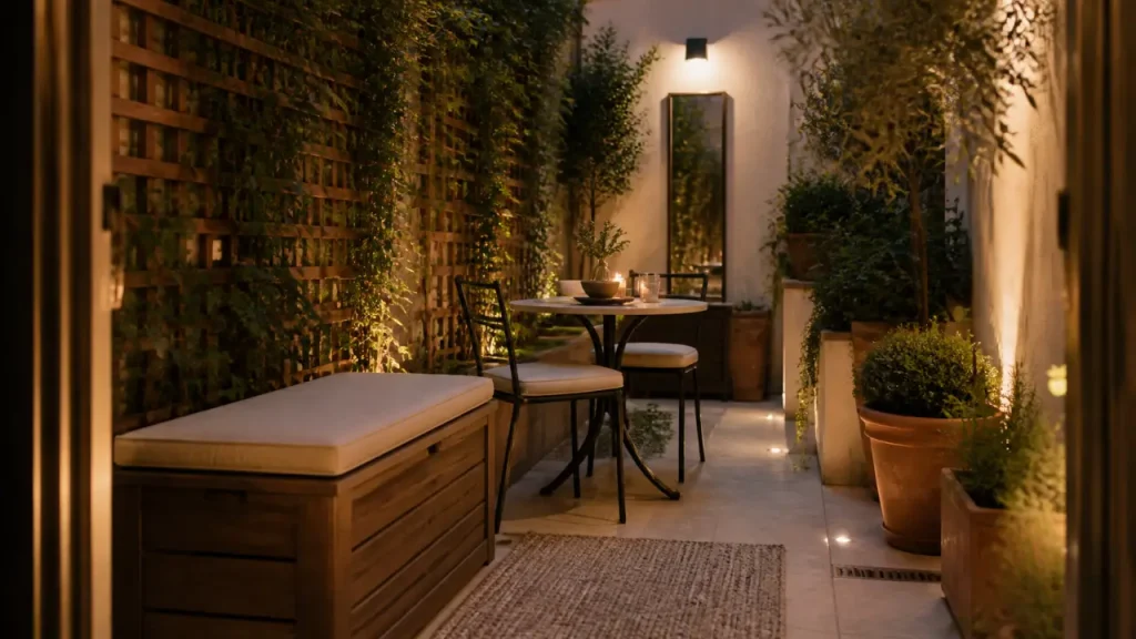 Cour intérieure sombre : lumière, sol et plantes pour la transformer en pièce dehors
