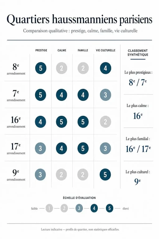 Comparatif des quartiers pour acheter un appartement haussmannien à Paris