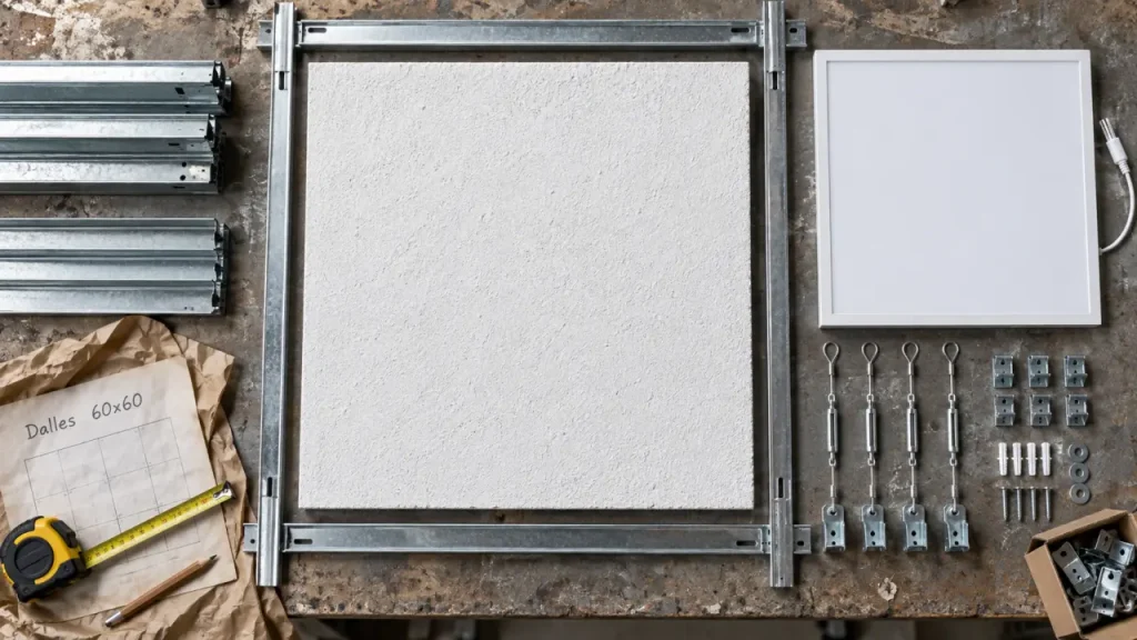 Plaque faux plafond 60×60 : une rénovation simple, un plafond technique et un choix de matériau
