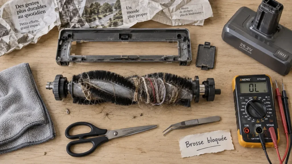 Brosse d’aspirateur immobile : vérifiez le blocage avant la panne électrique