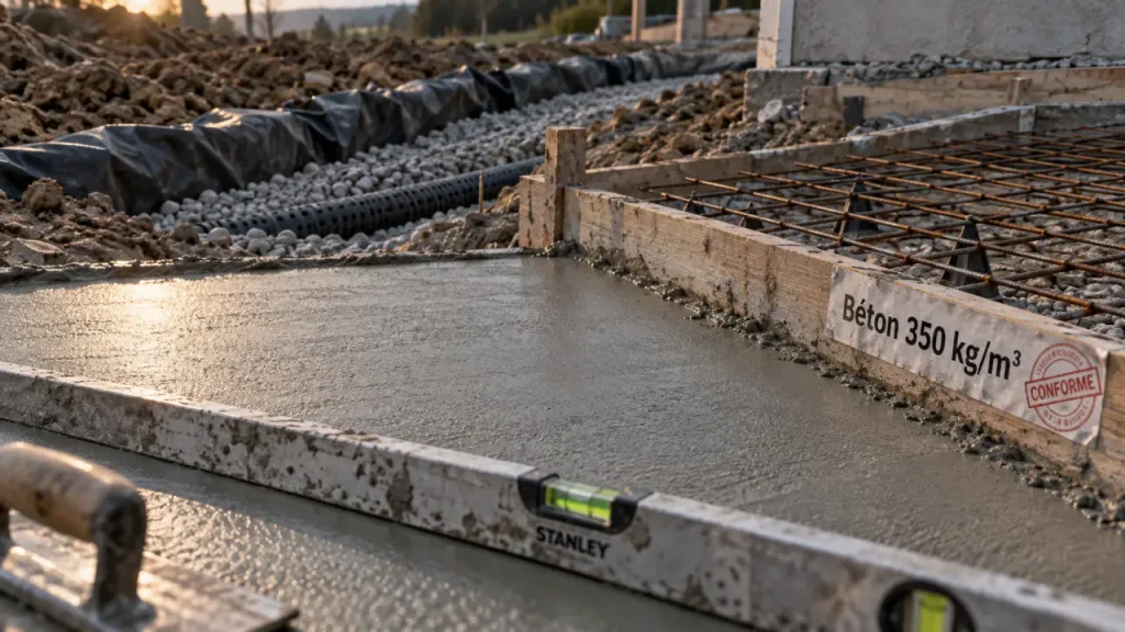 Béton pour dalle extérieure : le bon dosage, l’épaisseur et la classe selon l’usage