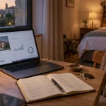 Devenir hote airbnb : calcul rentabilité et gestion, ordinateur et clés