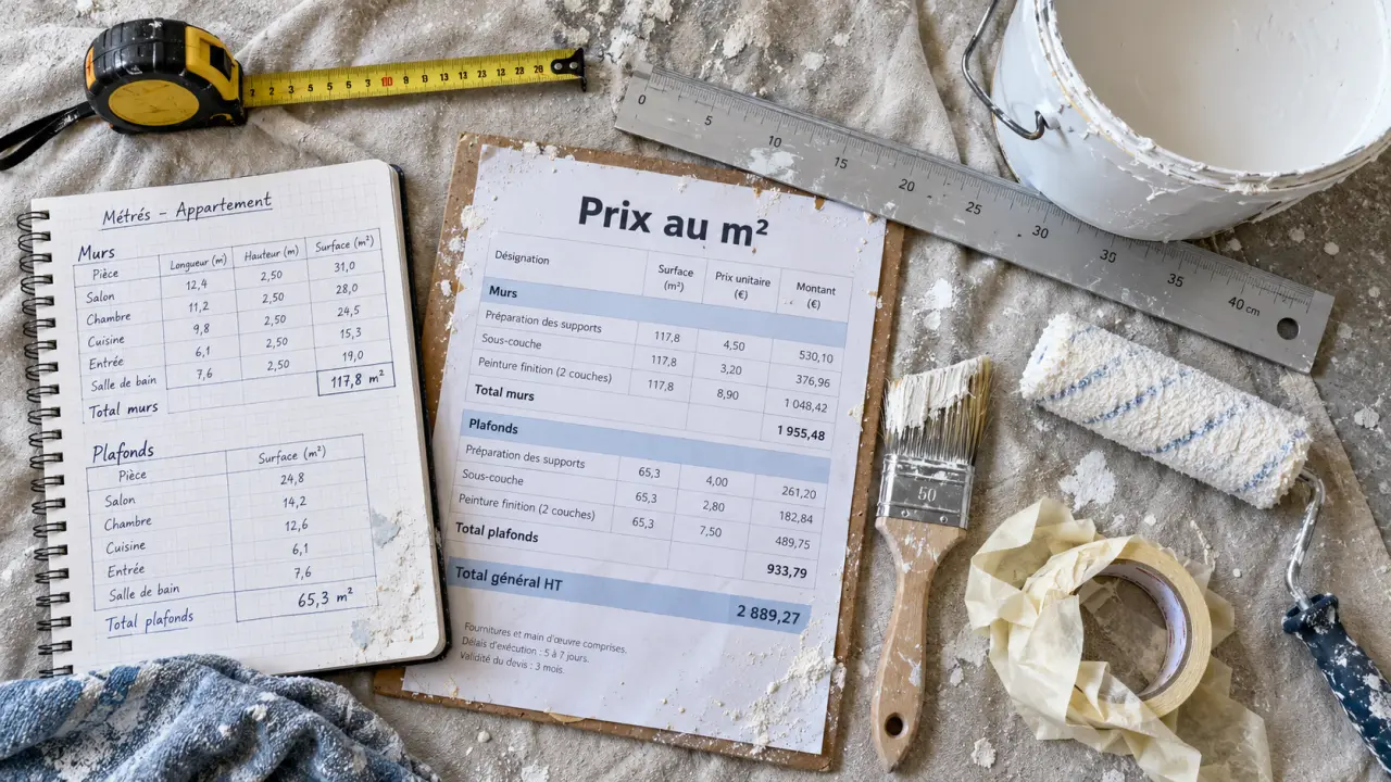 Prix de la peinture au m2 : mur abîmé avant travaux